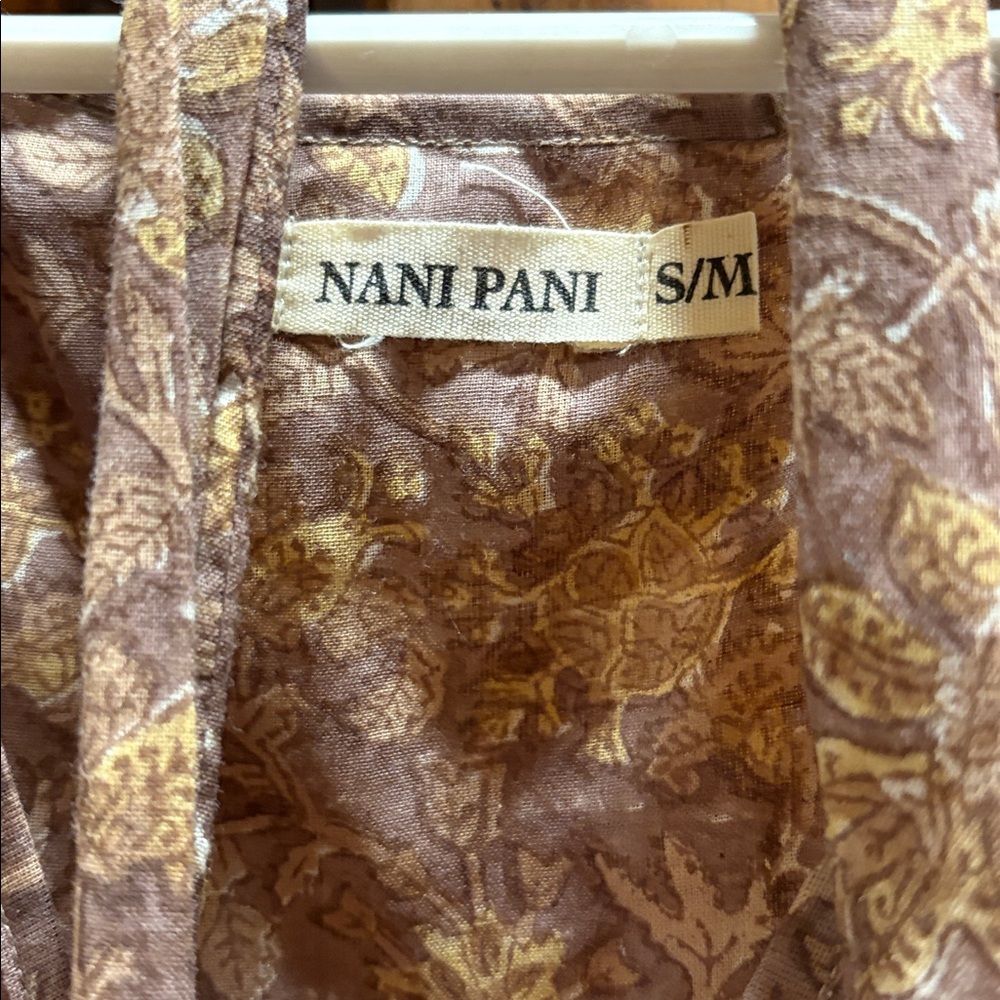 Nani pani block print Floral Patterned Sleeveless Dress - Picture 3 of 5